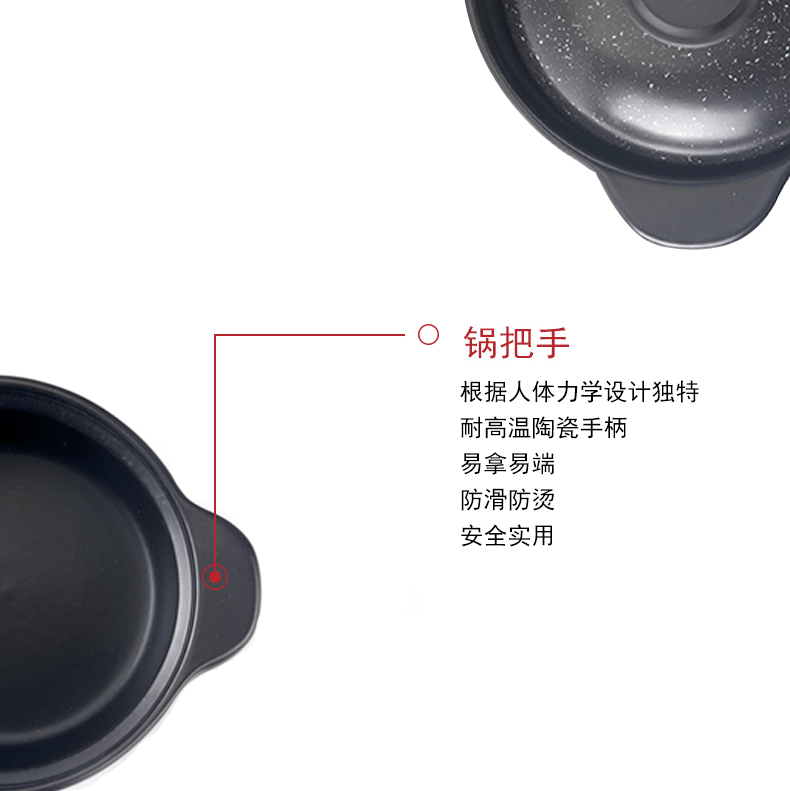 Unknown impression creative black sand pot stew flame gas household ceramic soup boil soup pot size capacity