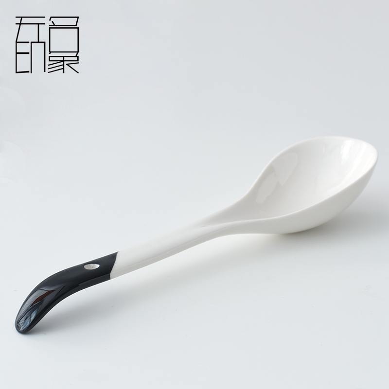 Unknown impression ceramic deep expressions using big spoon, large household long handle large porridge spoon to ultimately responds soup spoon, spoon, spoon