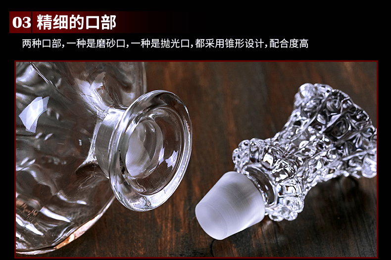 Mai sứ Xuân pha lê thủy tinh đỏ chai rượu decanter rượu thủy tinh lưu trữ chai rượu vang hầm rượu thủy tinh ly rượu vang mạ vàng