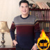Đàn ông trung niên cộng với áo len dày nhung cổ tròn đan đáy áo cha mùa đông mặc quần áo ấm tuổi trung niên blazer nam Hàng dệt kim