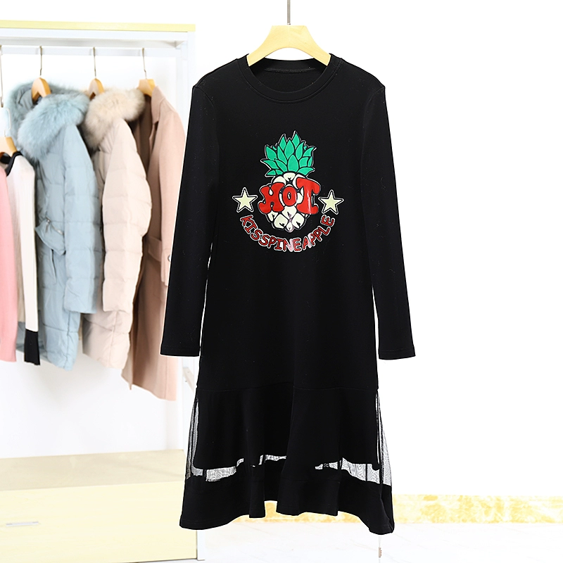 Đề xuất loạt ngôi sao lãng mạn khá đẹp in offset cotton thun mỏng áo dài 2020 mùa đông mới đến quần áo phụ nữ - Sản phẩm HOT