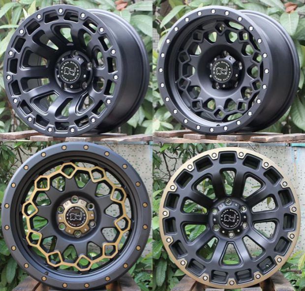 Bánh xe tê giác đen 17 inch tiêu cực hống hách BJ40 Wrangler Pajero Jin Chang Harvard H9 Road Rover 	vành ô tô đẹp