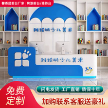  Kindergarten paint front desk Training institution Tutoring class Reception desk Early education center School bar cashier customization