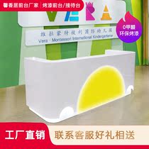 Education and training institutions paint front desk Kindergarten curved reception desk Childrens paradise cashier counter custom made