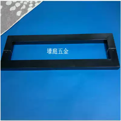 Chinese style square tube single curved black paint handle Stainless steel door handle Glass door handle Wooden door handle large