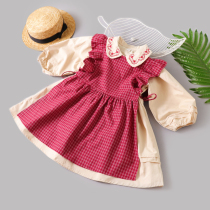 Girls suit 2021 new baby dress spring and autumn baby princess dress female child skirt Western style two-piece set