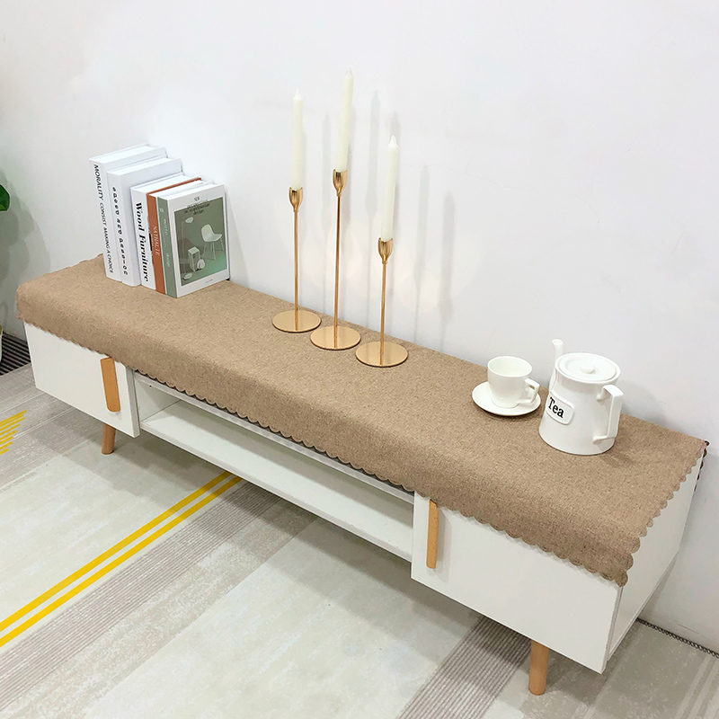 tivi 40 inch Đơn giản hiện đại bông và lanh màu rắn không thấm nước TV tủ khăn trải bàn vải ăn bên quầy vải giày vải hình chữ nhật - TV tivi 32 inch