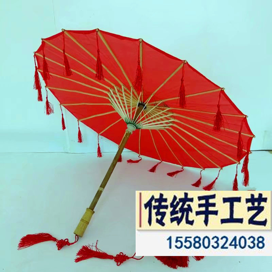 Dance umbrella game prop umbrella classical big red Chinese style suspended ceiling decorative umbrella Hanfu umbrella with tassel to send baby bag