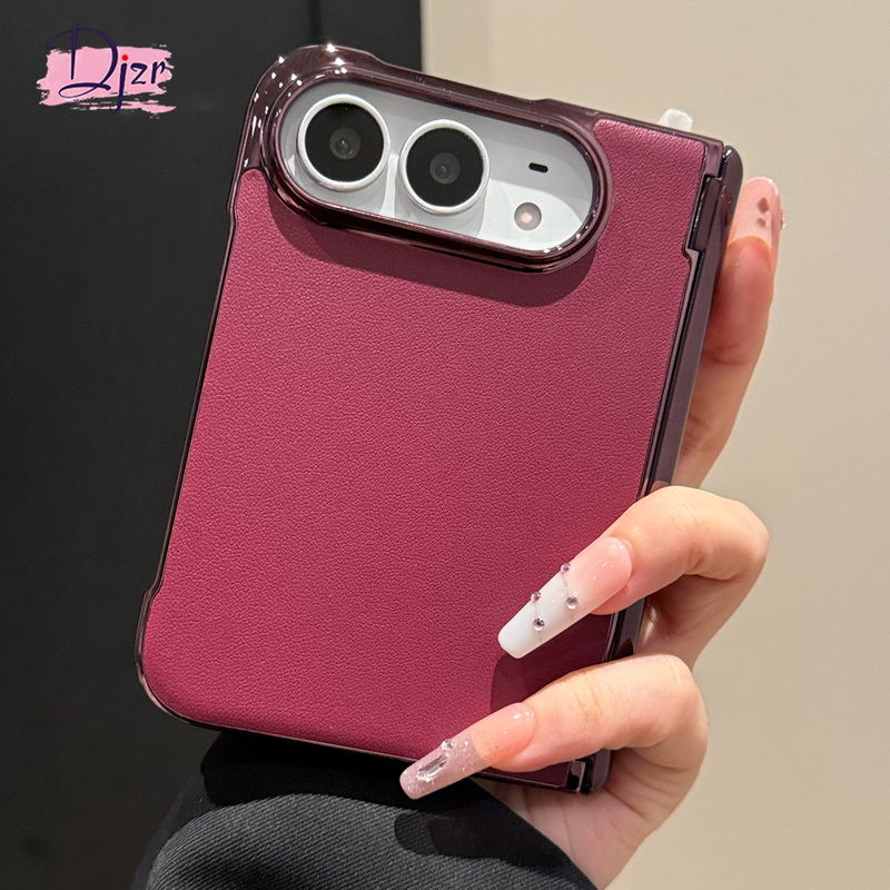 Suitable for Apple 18Fold Mobile Phone Case, New Model for Women, Burgundy Electroplated Frame, Foldable Screen, Genuine Leather Back Panel, iPhone Ultra Magnetic Charging Case, Full Coverage of the Central Axis, Four-Corner Anti-Drop Protective Cover Suitable for Apple 18Fold Mobile Phone Case, New Model for Women, Burgundy Electroplated Frame, Foldable Screen, Genuine Leather Back Panel, iPhone Ultra Magnetic Charging Case, Full Coverage of the Central Axis, Four-Corner Anti-Drop Protective Cover