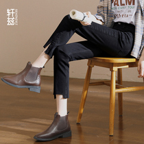 Plus velvet straight jeans women autumn and winter 2021 new womens pants high waist slim black ankle-length pants pipe pants