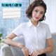 White long-sleeved shirt women 2023 spring and autumn new professional dress v-neck top overalls short-sleeved shirt summer