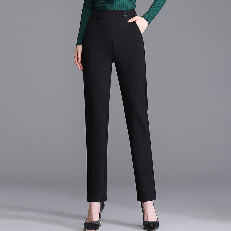 Mother Pants Children Spring New Elastic Straight Drum Casual Long Pants Spring Autumn High Waist Loose Middle Aged Spring Clothing Women Pants