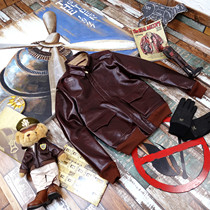 Rare purple red Japanese version of the Great Escape A2 flight leather jacket imported first-layer cowhide mens short genuine leather jacket