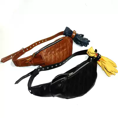 OEM Japanese tea core horse tare heavy industry Old chemical process motorcycle bag chest bag waist bag shoulder bag dumpling bag leather