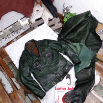 (50% off top recommendation) green pony leather P37