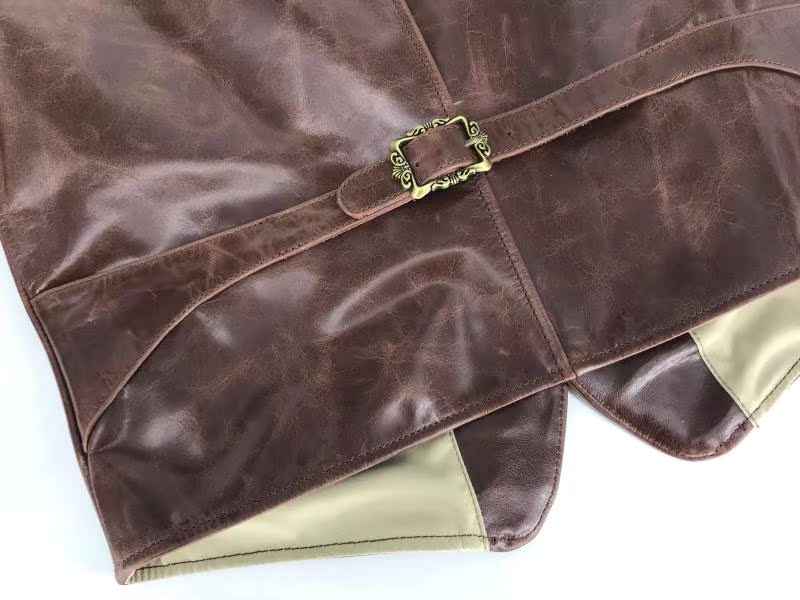 Sonny phúc lợi retro Slim nhập khẩu pha lê mờ đầu sáp da bò da nam vest áo khoác cặp
