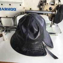 The first layer of small sheepskin exported to South Korea bell-shaped hat Basin hat bucket hat Fisherman hat foldable with retractable zipper