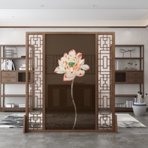 Modern new Chinese solid wood fence Xuanguan Living room partition Book room Bedroom Flower Lattice seat Screen Hotel Tea social screen