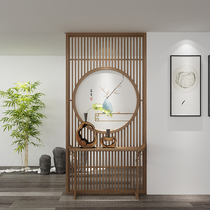 Modern new Chinese solid wood fence partition Xuanguan Living room Custom circular screen Book room Bedroom Bedroom Seat Screen Partition