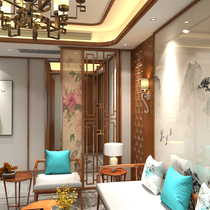 Modern new Chinese solid wood partition Xuanguan Living room Half overdraft Screen Partition Bedroom Hotel Tea Society Customized Screens