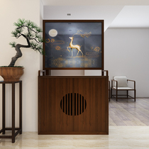 Modern new Chinese solid wood partition cabinet Xuanguan Living room Shoe cabinet partition seat screen book room Bedroom Partition disposal cabinet