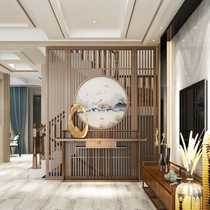 Modern Chinese solid wood screen partition Entrance living room partition wall Bedroom screen Hotel tea club custom screen