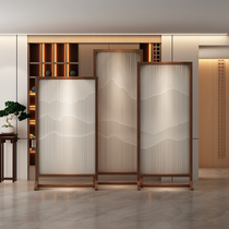 Modern New Chinese Screen Partition Custom Creativity Solid Wood Genguan Living Room Seat Screen White Wax Wood Minima Wood Craftsmanship