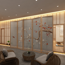 New Chinese Screen Solid Wood Genguan Partition Semi-Permeable Customizable Screen Living-room Bedroom Partition Folding Screen Water Screen