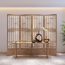 Modern new Chinese solid wood folding screen partition Xuanguan Living room fence Half overdraft partition book room Bedroom folding screen