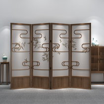 New Chinese Solid Wood Genguan Living Room Screen Partition Hotel Tea Social Book House Custom Modern Minimalist Country Wind Folding Screen