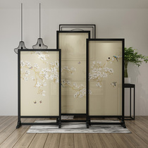 Modern Chinese solid wood screen Entrance living room semi-permeable partition Dining room bedroom partition Simple Feng Shui screen partition