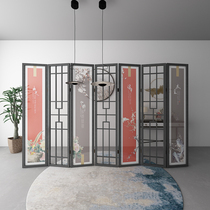 New Chinese solid wood screen partition Genguan Living Room Mobile Folding Screen Hotel Tea Society Customized Screen Bedroom Partition