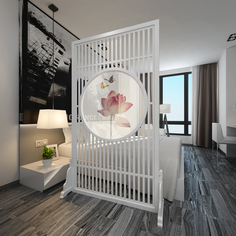 Modern Chinese solid wood screen Xuanguan Living room cubicle bedroom Feng Shui seat Ping Hotel Tea House Custom Walnuts wood quality