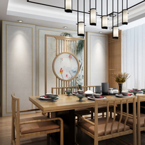 New Chinese solid wood semi-permeable partition screen Entrance living room custom mobile partition Lotus Feng Shui Rosewood seat screen