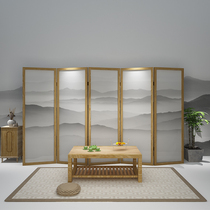 New Chinese style Modern simple solid wood screen Living room Bedroom folding screen partition Study Tea room Hotel landscape screen