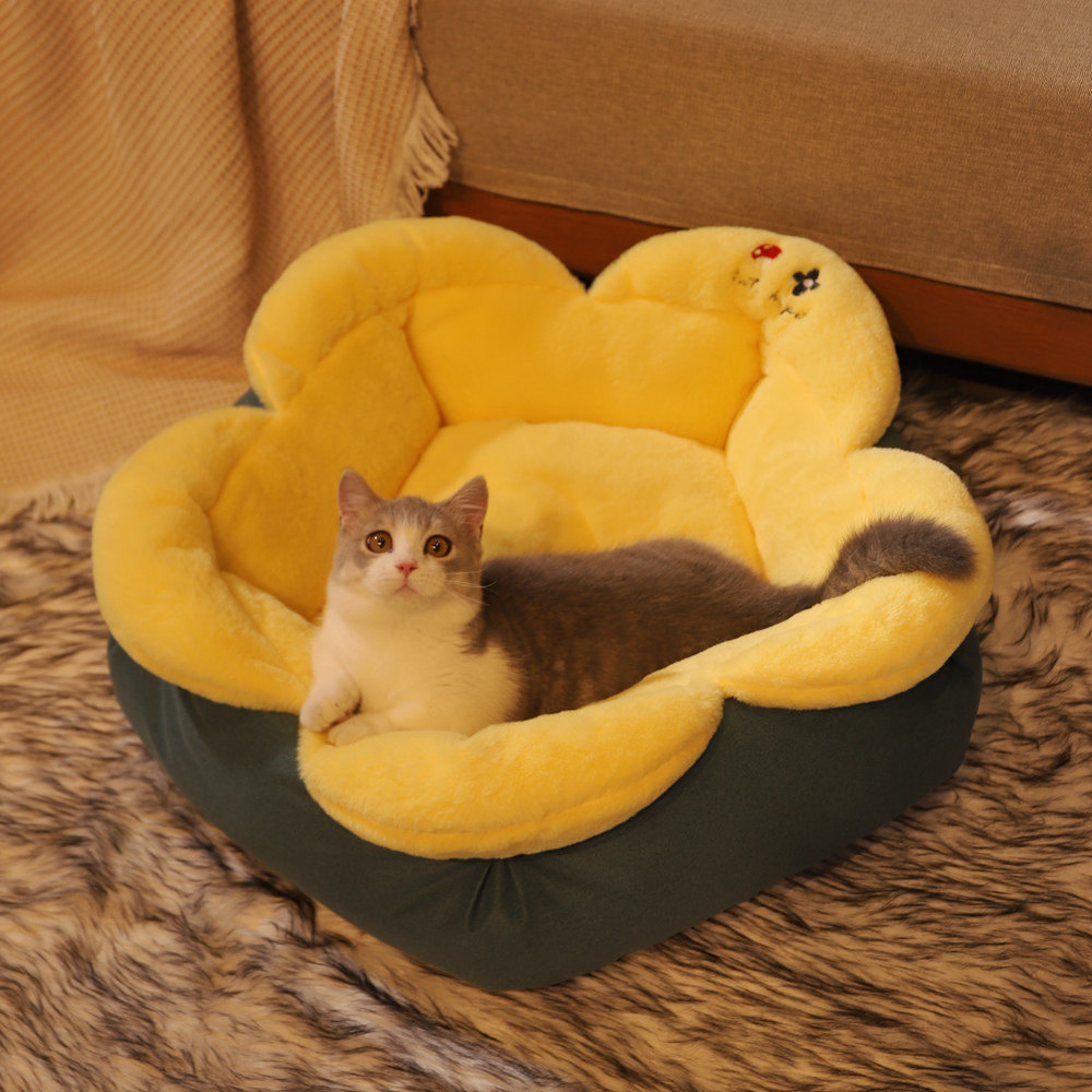 Cat Nest Winter Warm Kitten Depth Sleeping nest for young cat Semi-closed Detachable Washable Cat House Kitty Sleeping