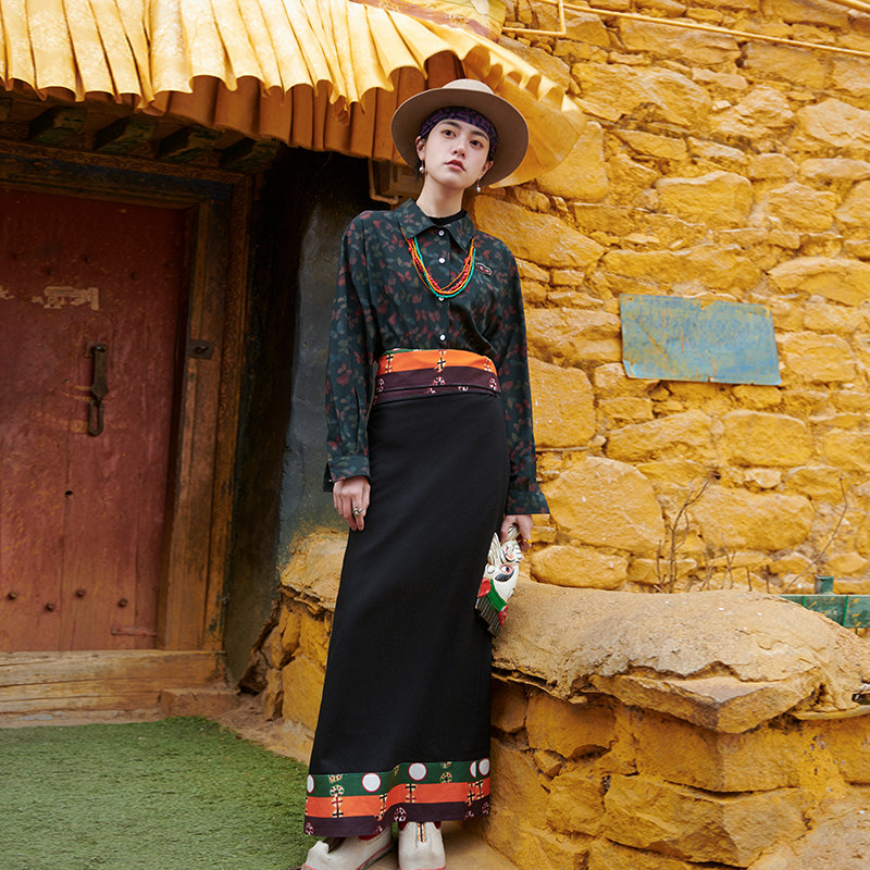 Tibetan - style skirt Tibetan - style Dance Cashier - Tibetan dress - style tied - body skirt