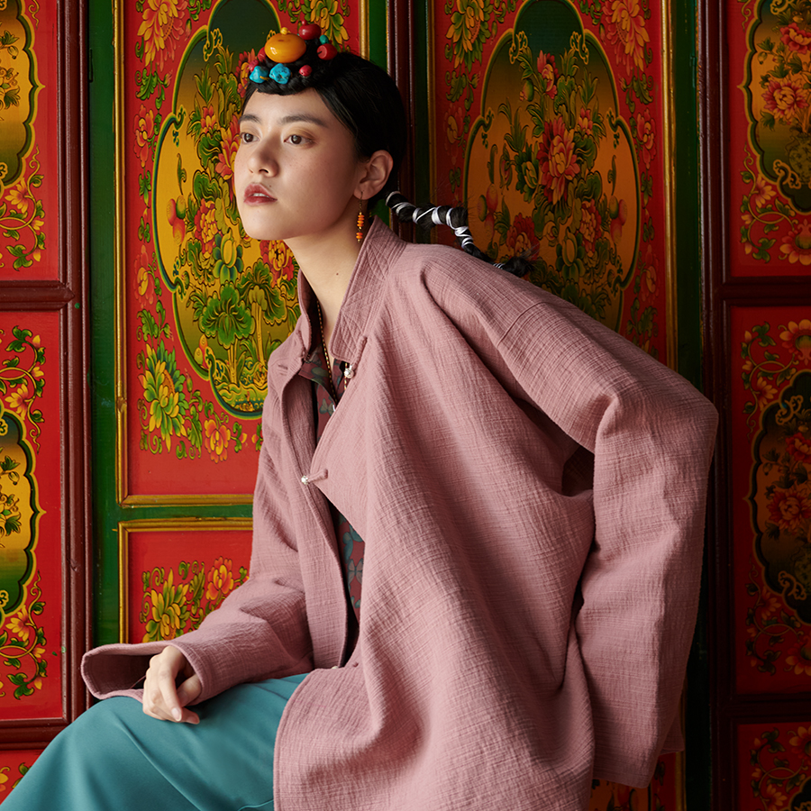 Cloud Upper Spring Mountain Tibetan Shirt Woman Retro Dang Costume Blouses Lhasa Tibetan Clothing Cotton Numb Zen with great appreciation for women's clothing