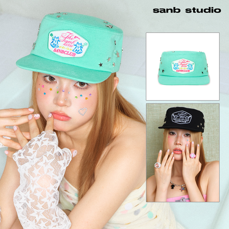 Sanb2026 Summer Couple's Color-Block Flat Brim Hat Bright Korean Style Millennial Mint Green Hat Pillbox Hat Girl Street Style Sanb2026 Summer Couple's Color-Block Flat Brim Hat Bright Korean Style Millennial Mint Green Hat Pillbox Hat Girl Street Style