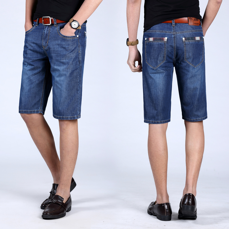 Quần short denim nam cắt quần mùa hè siêu mỏng phần 7 quần mùa hè năm điểm quần thẳng lỏng kích thước lớn Hàn Quốc phiên bản