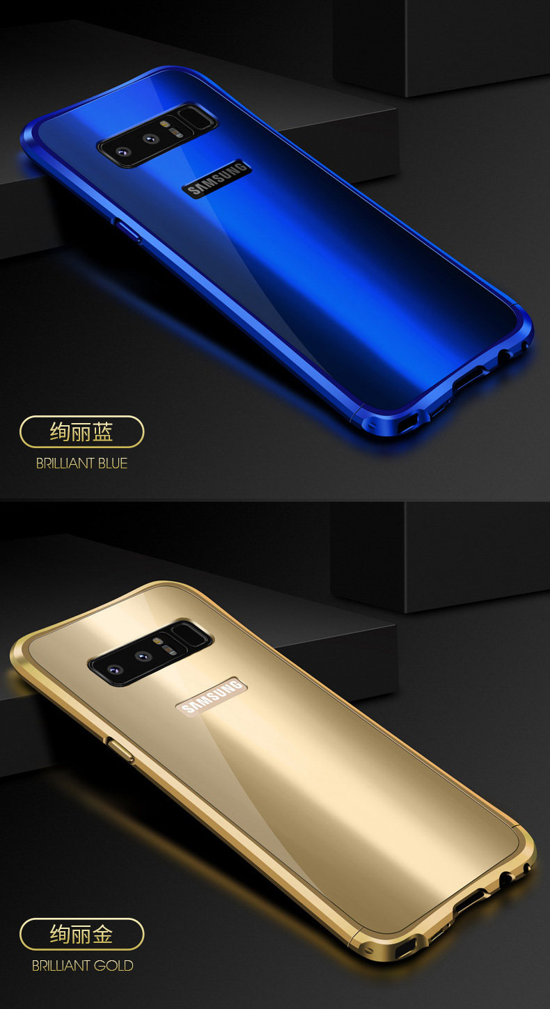 iy Rainbow Aluminum Metal Bumper Dazzle PC Back Cover Case for Samsung Galaxy Note 8