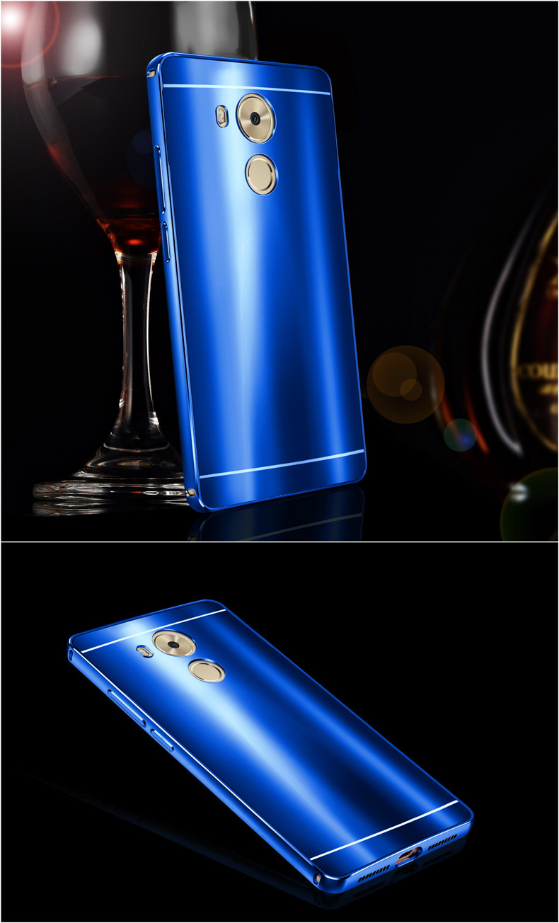 iy Ultra Slim Lightweight Aluminum Metal Bumper Dazzle Color Acrylic Back Cover Case for Huawei Mate 8