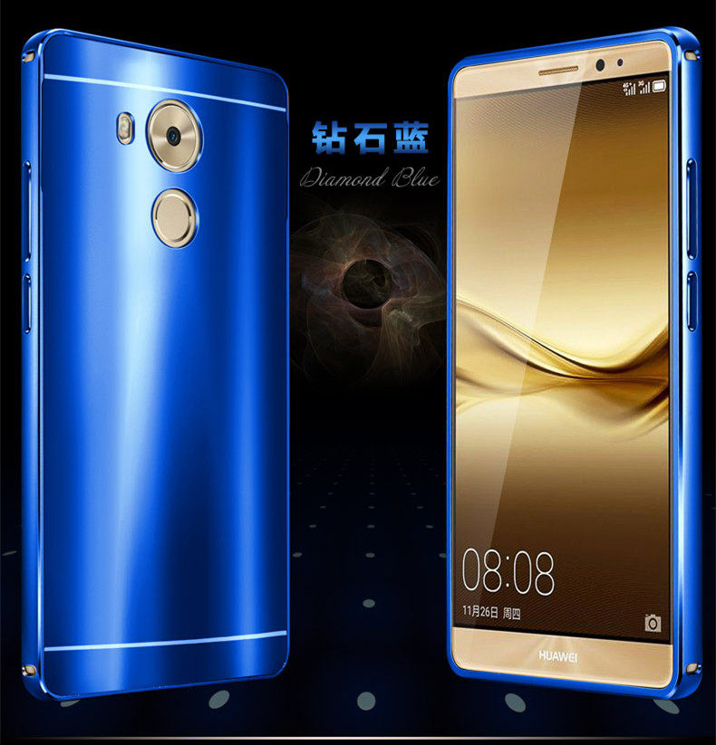iy Ultra Slim Lightweight Aluminum Metal Bumper Dazzle Color Acrylic Back Cover Case for Huawei Mate 8