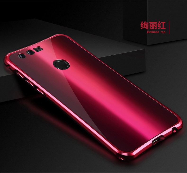 iy Rainbow Aluminum Metal Bumper Dazzle PC Back Cover Case for Huawei Honor 8
