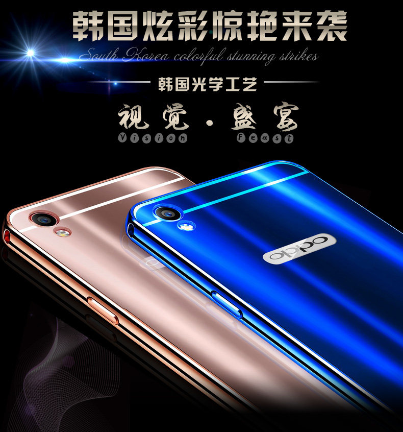 iy Ultra Slim Lightweight Aluminum Metal Bumper Dazzle Color Acrylic Back Cover Case for OPPO R9 Plus & OPPO R9