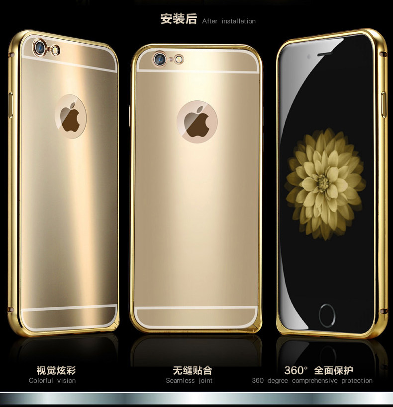 iy Ultra Slim Lightweight Aluminum Metal Bumper Dazzle Color Acrylic Back Cover Case for Apple iPhone 6S Plus/6 Plus & iPhone 6