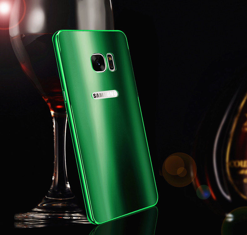 iy Ultra Slim Lightweight Aluminum Metal Bumper Dazzle Color Acrylic Back Cover Case for Samsung Galaxy S7 Edge & S7