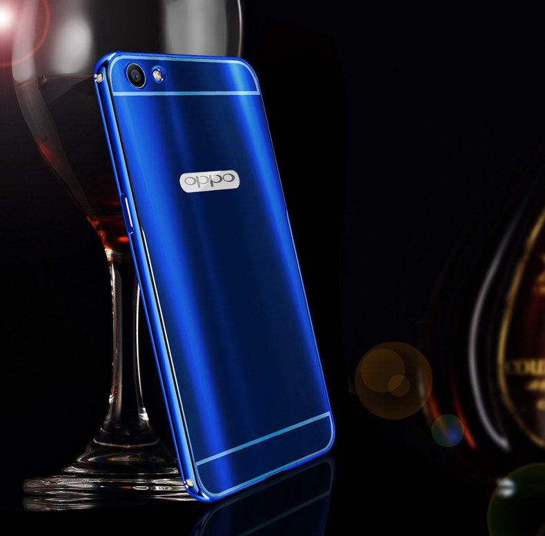 iy Ultra Slim Lightweight Aluminum Metal Bumper Dazzle Color Acrylic Back Cover Case for OPPO R9s