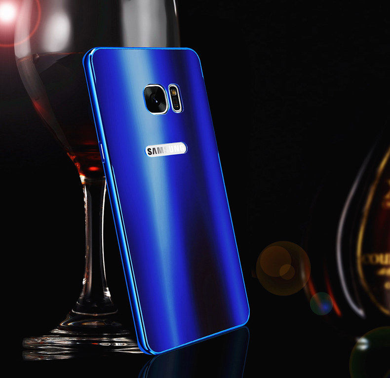 iy Ultra Slim Lightweight Aluminum Metal Bumper Dazzle Color Acrylic Back Cover Case for Samsung Galaxy S7 Edge & S7