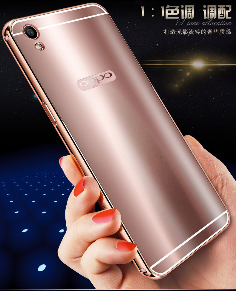 iy Ultra Slim Lightweight Aluminum Metal Bumper Dazzle Color Acrylic Back Cover Case for OPPO R9 Plus & OPPO R9